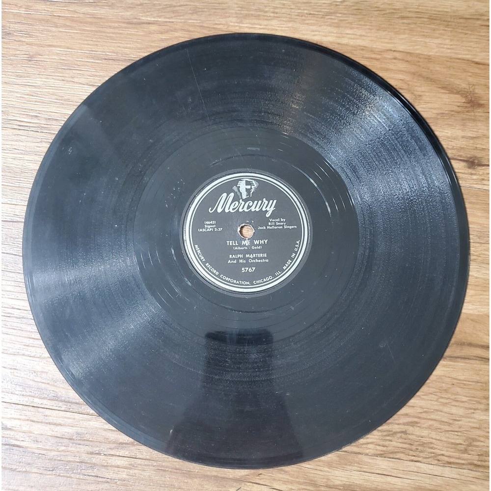 Ralph Marterie – Tell Me Why / Perdido 1951 Mercury 5767‎ 10" 78 RPM V+/V+